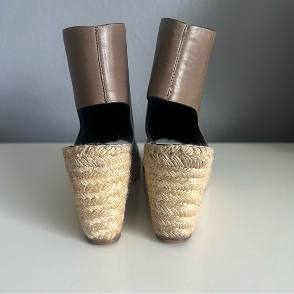 CELINE Peep Toe Wedge Espadrille Sandal Zipper - Picture 3 of 7